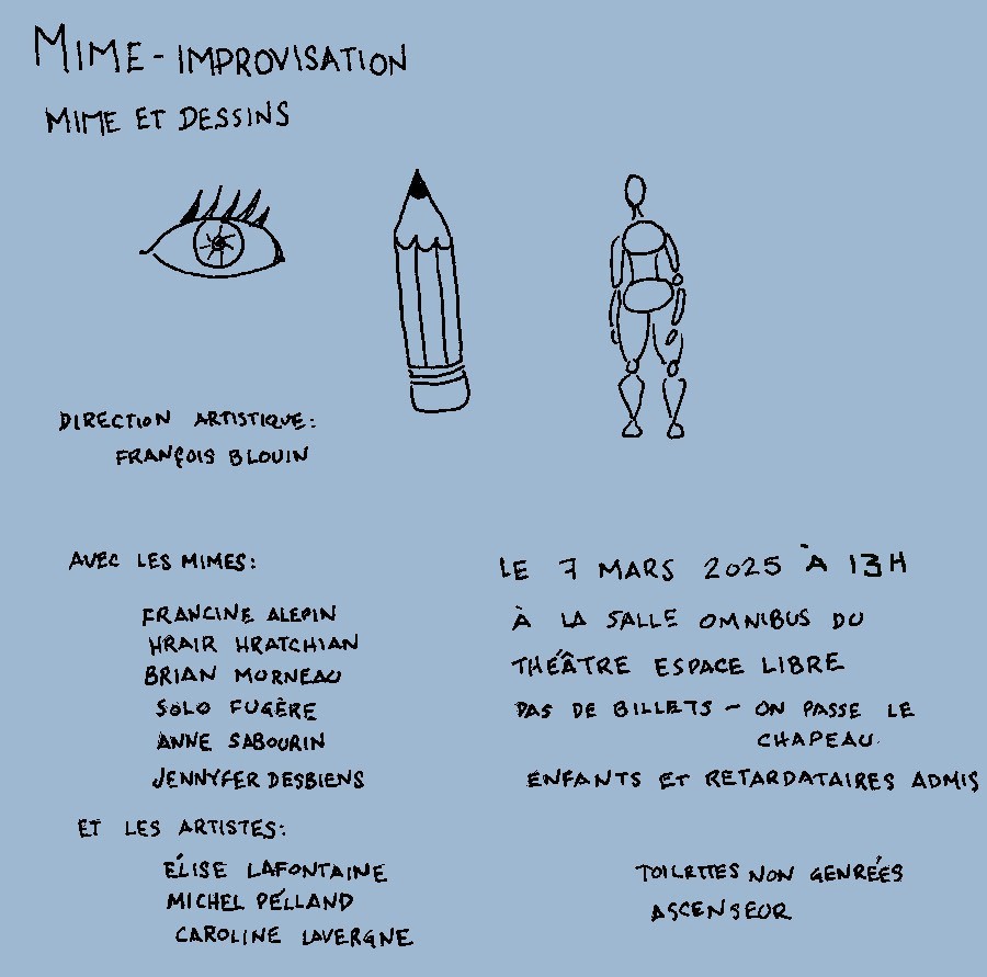 Affiche 7 Mars - Mime et Dessins